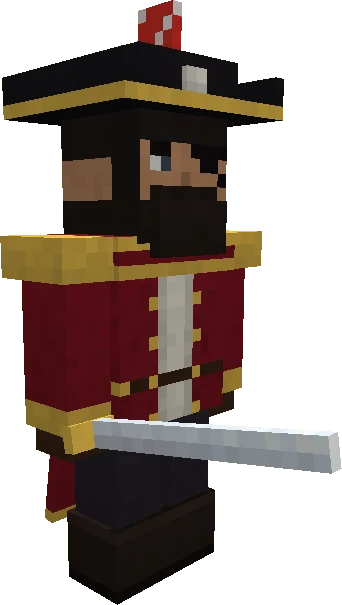 Un capitaine pirate, sabre en main